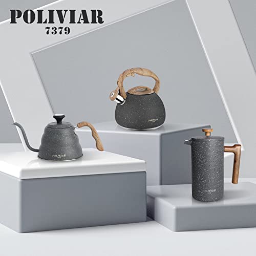 Poliviar Tea Kettle with Natural Stone Finish Poliviar Tea Kettle with Natural Stone Finish